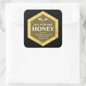 Honingpotiket | Honingbij en Imkernaam Vierkante Sticker (Tas)