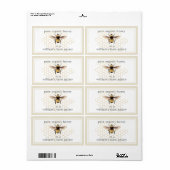 Honingpotje Etiket Honingbij Imkerij Honingraat Go (Full Sheet)