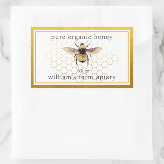 Honingpotje Etiket Honingbij Imkerij Honingraat Go (Tas)