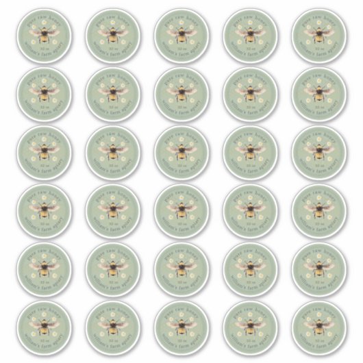 Honingpotje Label Honingbij Imkerij 2 INCH Sticker (Voorkant)