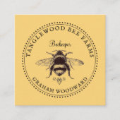 Honingproducten van de bijenimker uit bijenhoningb vierkante visitekaartje (Voorkant)