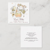 Honingproducten van honingbijenimkers vierkante visitekaartje (Voorkant / Achterkant)