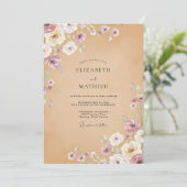 Honingpruim Ranunculus Eucalyptus Bruiloft Kaart (Staand voorkant)