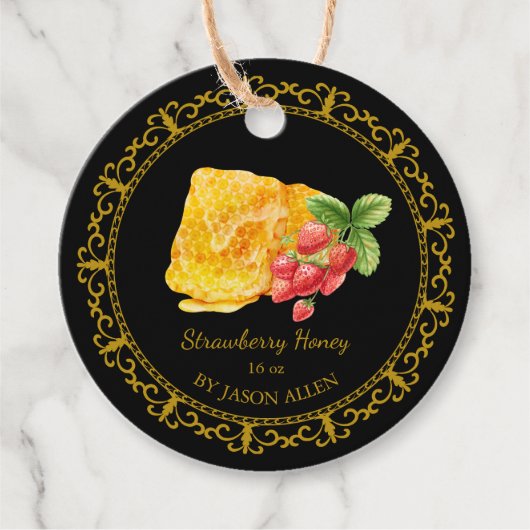  Honingraat Aardbei Honey Hang Label (Voorkant)