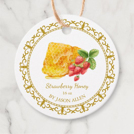  Honingraat Aardbei Honey Hang Label (Voorkant)