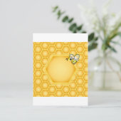 Honingraat achtergrond met een schattige honingbij briefkaart (Staand voorkant)