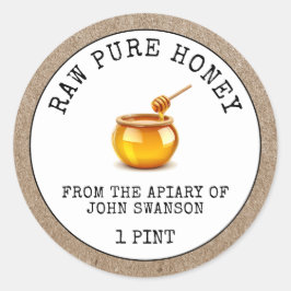 Honingraat Apiary Honing Pot Ronde Sticker