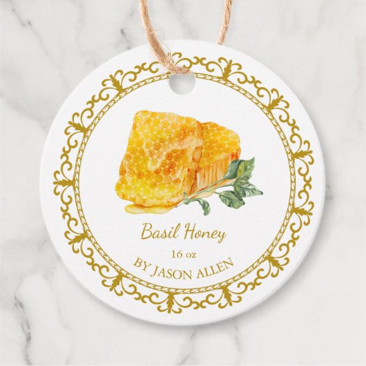  Honingraat Basil Infusie Honey Hang Label (Voorkant)