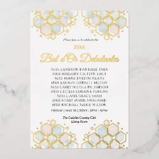 Honingraat Bedrijf Elegantie Goud Geometrisch Folie Feestdagenkaart
