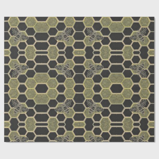 Honingraat & Bee inpakpapier (Vlak)