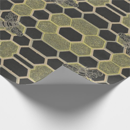 Honingraat & Bee inpakpapier (Hoek)