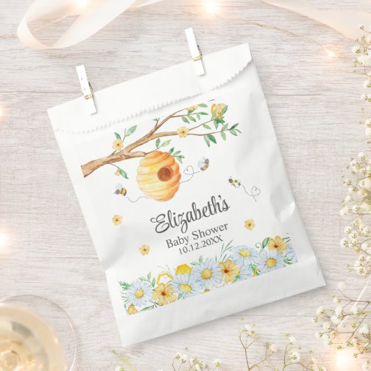 Honingraat Bee Kamille Baby shower Bedankzakje (Geknipt)