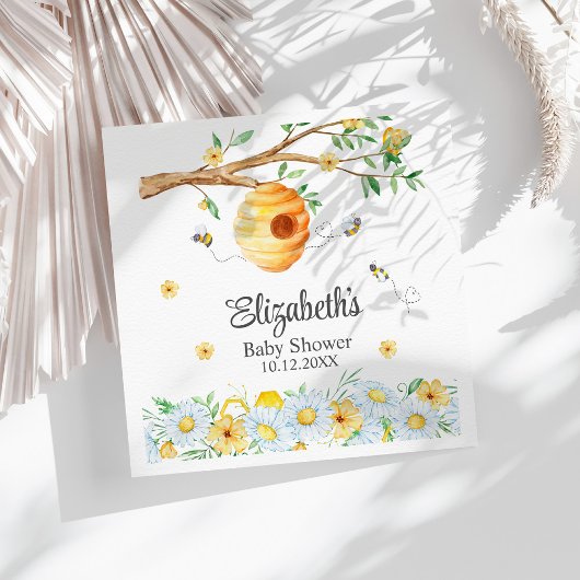 Honingraat Bee Kamille Baby shower Servet