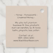 Honingraat & Bee Raw Honey Jar Label Natuurlijk (Achterkant)