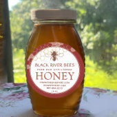 Honingraat & Bee Raw Honey Label Terracotta