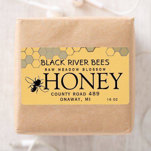 Honingraat & Bee Raw Honing Label Provence Geel (Insitu)