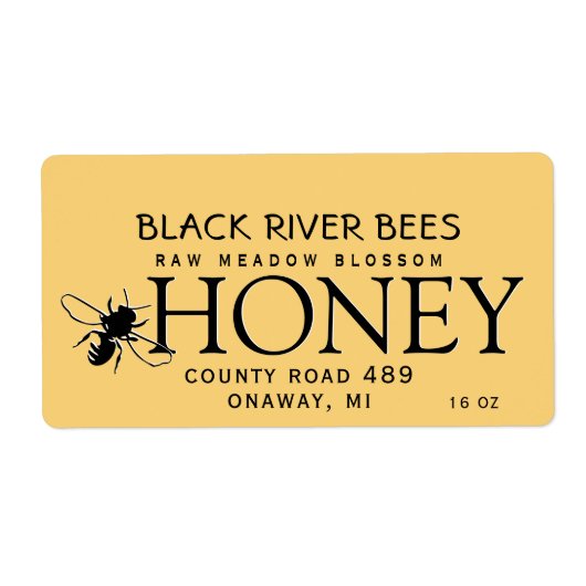 Honingraat & Bee Raw Honing Label Provence Geel (Voorkant)