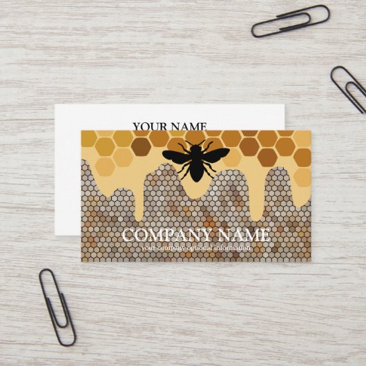  honingraat bij bijenHouder honingairist Visitekaartje (Voorkant / Achterkant in situ)