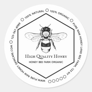 Honingraat Bij Huidverzorging & Imkerij Branding Ronde Sticker