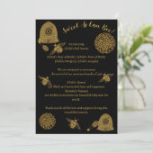  honingraat bij zwarte geboorte aankondiging (Staand voorkant)