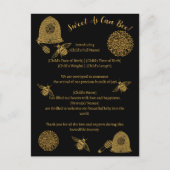  honingraat bij zwarte geboorte aankondiging briefkaart (Voorkant)