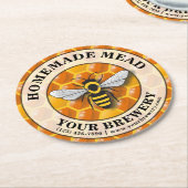 Honingraat Bijen Apiary / Mead Sjabloon Ronde Kartonnen Onderzetter (Gebogen)
