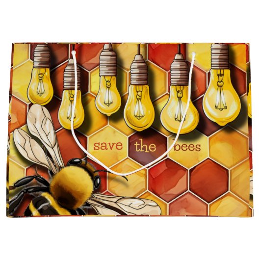 Honingraat Bijen en Tuin String Lights Groot Cadeauzakje (Voorkant)