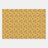 Honingraat Bijen Gouden Amber Kleuren Inpakpapier Vel (Voorkant)