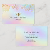 Honingraat Bijen logo op pastelachtergrond Visitekaartje (Voorkant / Achterkant)