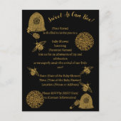  honingraat bijen zwart Baby shower Briefkaart (Voorkant)
