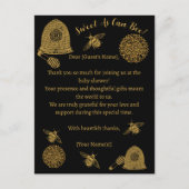 honingraat bijen zwart Baby shower Briefkaart (Voorkant)