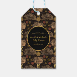 honingraat bijen zwart Baby shower Cadeaulabel