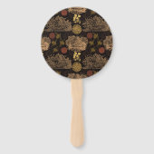  honingraat bijen zwart Baby shower Handwaaier (Achterkant)