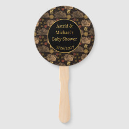 honingraat bijen zwart Baby shower Handwaaier