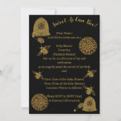  honingraat bijen zwart Baby shower Kaart (Voorkant)