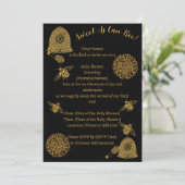  honingraat bijen zwart Baby shower Kaart (Staand voorkant)