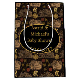 honingraat bijen zwart Baby shower Medium Cadeauzakje