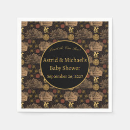 honingraat bijen zwart Baby shower Servet