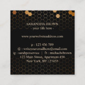 Honingraat bijenhouder Apiarist Gold Vierkante Visitekaartje (Achterkant)