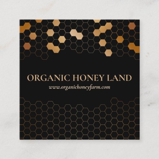 Honingraat bijenhouder Apiarist Gold Vierkante Visitekaartje (Voorkant)