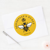 Honingraat Bijenlabel personaliseren Ronde Sticker (Envelop)