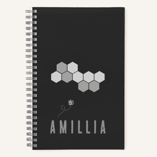 Honingraat Bijennaam Typografie Ontwerp Notitieboek (Voorkant)