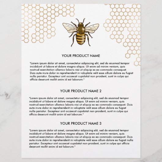 Honingraat Boerderij bijenimker Apiarist Honeybees Flyer (Achterkant)