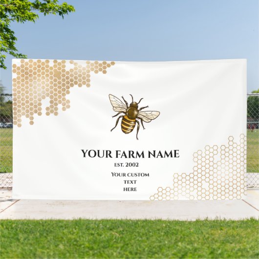 Honingraat Boerderij bijenimker Apiarist Honeybees Spandoek (Buitenkant)