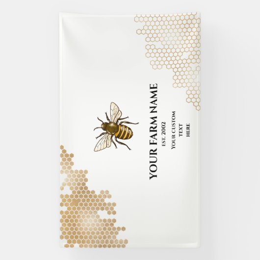 Honingraat Boerderij bijenimker Apiarist Honeybees Spandoek (Verticaal)