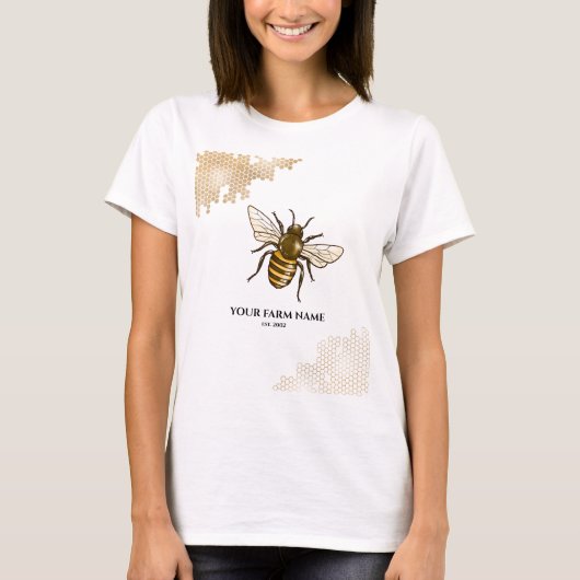 Honingraat Boerderij bijenimker Apiarist Honeybees T-shirt (Voorkant)