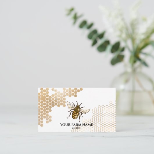 Honingraat Boerderij bijenimker Apiarist Honingbij Visitekaartje (Staand voorkant)