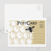 Honingraat Briefkaart bij bijen (Voorkant / Achterkant)