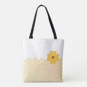 honingraat Bumble Bee Flying Yellow Flowers Tote Bag (Achterkant)