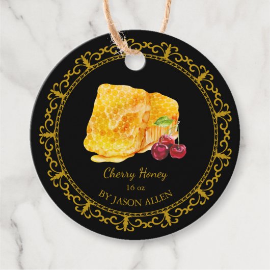  Honingraat Cherry Infusie Honey Hang Label (Voorkant)
